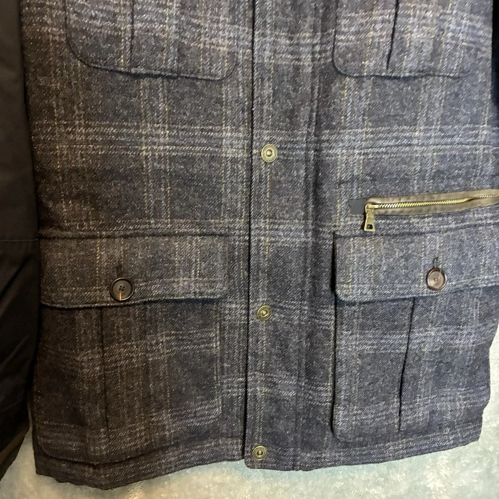 Blue Harbour Men Valley Mills Mallalieus Hybrid Coat M England Wool Tweed Navy